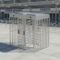 Système tourniquet de contrôle d'accès RFID pleine hauteur à double voie