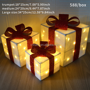 Handmade Wrought Iron <b>Christmas</b> Figurine & Toys Luminous Gift <b>Box</b> Tree Head Ornaments Festive Window Cone Scene Layout - Product Image 3