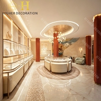 Comptoir de Présentation de Bijoux au Design Luxe Léger, Vitrine Moderne pour Bijoux avec Verre Trempé, Kiosque à Bijoux