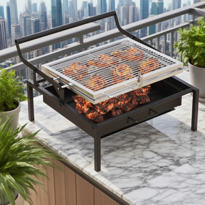 Parrilla giratoria compacta de acero inoxidable <span class=keywords><strong>Barbacoa</strong></span> de carbón plegable <span class=keywords><strong>portátil</strong></span> resistente a la oxidación con rotación de 360 ° - Product Image 4