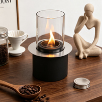 TT-124 Mini Poêle d'Intérieur au Bioéthanol, Cheminée de Table Extérieure au Biocarburant