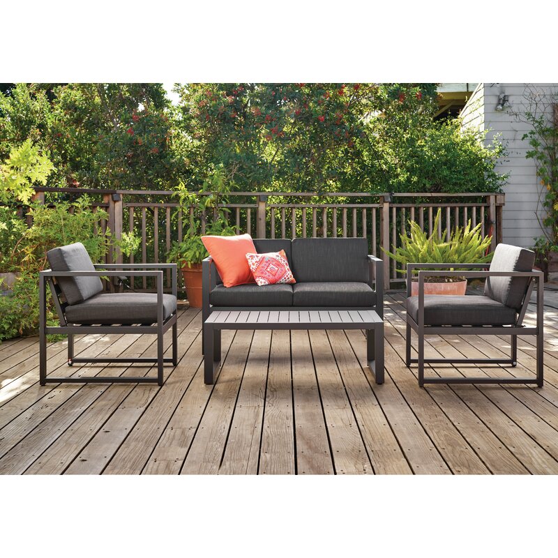 Outdoor furniture sofa set garden metal furniture patio aluminum sofa set with cushion