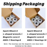 Roues de remplacement pour patins à roulettes pour enfants, à quatre roues, 5832 mm, double rangée, en PU lumineux, résistantes à l'usure, silencieuses, colorées, avec coque en PVC