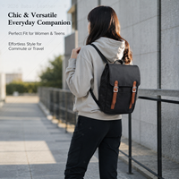 Tas Ransel Mini Flap Kanvas Tahan Lama dengan Gesper Magnetik dan Tali Bahu yang Dapat Disesuaikan untuk Remaja, Aktivitas Luar Ruangan, dan Kebutuhan Khusus