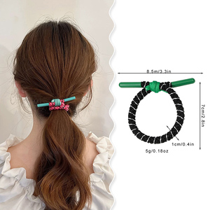 Extrémités colorées nouées bandes de <span class=keywords><strong>cheveux</strong></span> élastiques tressées <span class=keywords><strong>cheveux</strong></span> épais cravate tresse chouchous pour filles femmes queue de cheval corde accessoires - Product Image 3