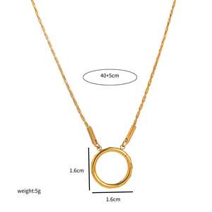 Mini elefante de oro de 18 quilates americano europeo Lotus Love, collar con colgante único, Enlace <span class=keywords><strong>para</strong></span> regalo, horno de acero inoxidable, chapado al vacío - Product Image 5