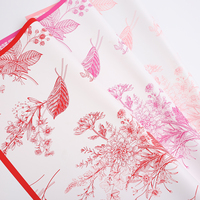 Papier d'emballage pour fleurs en gros, motif floral romantique de la Saint-Valentin, avec bordure en plastique, imperméable, pour fleuristes