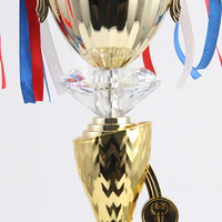 Trophées Métalliques en Gros, Design Diamant Cristal, pour Basketball, Football, Tennis de Table – Récompenses et Commémorations Personnalisables avec Logo