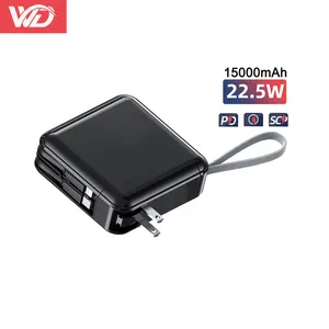 공장 진짜 용량 플러그 전원 은행 15000 mA PD20W 22.5w 전원 은행 20000 mA 빠른 충전 OEM 사용자 정의