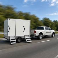 Solution d'assainissement pour sites d'événements extérieurs et rassemblements publics, avec un design moderne et durable : Remorque de toilettes mobiles de luxe remorquable