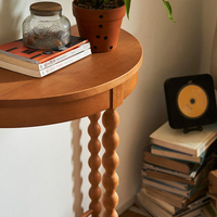 Table console rétro classique avec plateau demi-lune, style vintage, pour salon