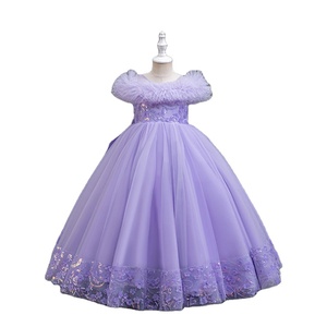 <span class=keywords><strong>Robe</strong></span> de soirée pour fille en maille moelleuse de style occidental, ornée de perles brillantes, <span class=keywords><strong>robe</strong></span> de demoiselle d'honneur, <span class=keywords><strong>robe</strong></span> de princesse élégante pour enfant de 10 ans - Product Image 3