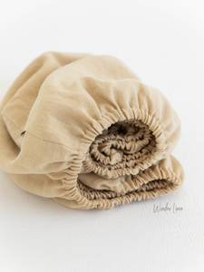 Mauve Taupe Stonewashed 100% Linen Queen Fitted <b>Sheet</b> Set Custom <b>Size</b> <b>King</b> Bedding with Soft Linen Fabric Material for Hotels - Product Image 2