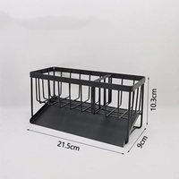 Support de rangement en métal pour évier de cuisine, organiseur de comptoir pour torchons et éponges avec égouttoir