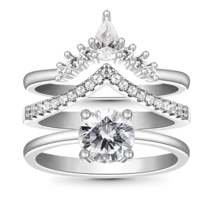लक्जरी दुल्हन की अंगूठी सेट मोइससानाइट अनातिकाल लैब डायमंड सोलिटेयर की शादी और सगाई के छल्ले सेट