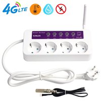 Interruptor de Energía Inteligente KONLEN SC4-WLTE-EC 4G LTE de 4 Canales SC4 con Tarjeta SIM 4G, Termómetro y Relé