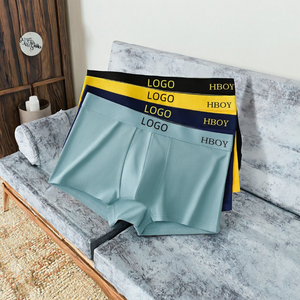 Calzoncillos bóxer transpirables de algodón de alta calidad personalizados de fábrica para hombre con logotipo en la cintura, ropa interior para niños al por mayor - Product Image 2