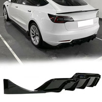 Lèvre arrière modifiée aileron arrière motif en fibre de carbone décoration extérieure modifiée adaptée à Tesla modèle 3