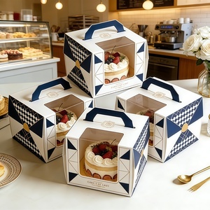 Produits d'<span class=keywords><strong>achat</strong></span>: boîtes portatives de cupcake de rose rouge, logos faits sur commande, boîtes de biscuit de beignet de gâteau de mariage de magasin de dessert - Product Image 4