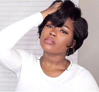 LLBeauty Hair Vente flash Perruque courte en cheveux humains brésiliens Remy 13x4 entièrement faite à la main, coupe pixie, perruque à dentelle frontale, fournisseur de premier plan