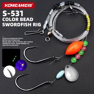 OEM 61.01 pulgadas S-531 Aparejo para Pez Espada con Cuentas de Colores, Anzuelo Octopus 3/0, Cuchilla con Cuentas Luminosas, Diseñado para Pesca en Agua Salada y con Características Especiales - Product Image 2