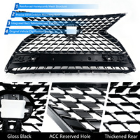 Pour Lexus RX450h RX350 2019-2022 Grille de radiateur avant avec trou pour caméra, support de vue 360°, accessoires extérieurs