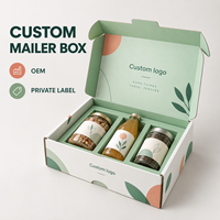 Boîte cadeau en gros, ensemble de trois articles, avec insert ajusté, en carton imprimé, pour emballage de bouteilles et bocaux, boîte d'expédition