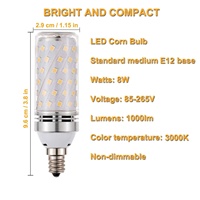 Transfrontalier pour Amazon 12W/16W LED ampoule de maïs Smart trois couleurs lumière changeante forte lumière petite vis E14 aluminium Ac ETL
