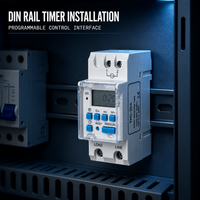 Sakelar Timer Digital Terprogram 30A 220V 240V AC Relay Waktu Mingguan dengan Layar LCD Kontrol Manual dan Fungsi Reset