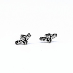 yunnique Eagle <b>Stud</b> Earrings Titanium Steel Tibetan <b>Silver</b> Animal Zodiac GZYE-0757 Fashion Jewelry - Product Image 1