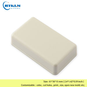 Caja negra de plástico para electrónica, carcasa de empalme de abs, caja de control pequeña para diseño de proyecto PCB, 61x36x15mm - Product Image 5