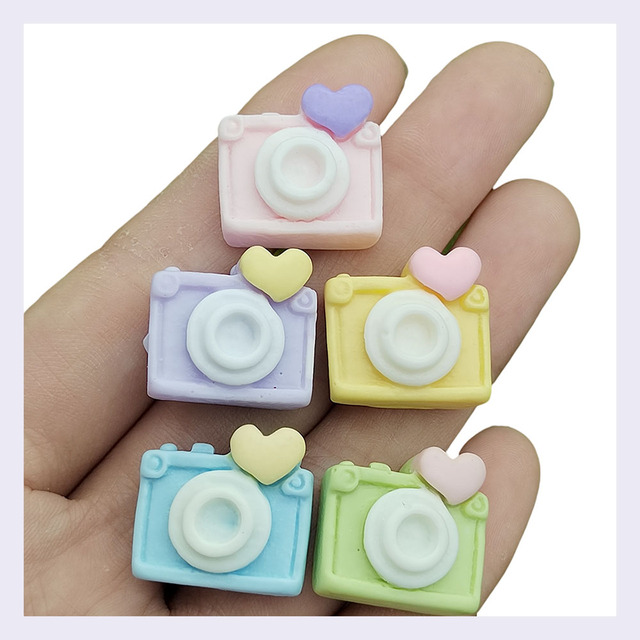 Cute Colorful Camera Resin Flatback Charms Diy Sticker Making Cell Phone Case Beauty Accessories