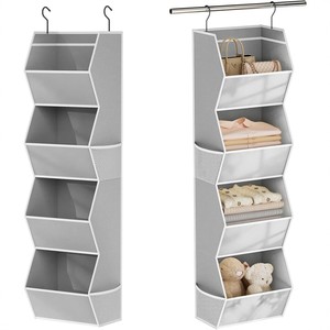 <span class=keywords><strong>Organisateur</strong></span> de vêtements suspendu pliable multi-niveaux sans perçage en tissu non tissé <span class=keywords><strong>à</strong></span> quatre couches, style minimaliste moderne - Product Image 5