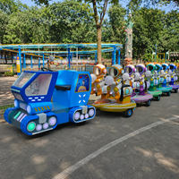 Joy2fun Tren Comercial sin Rieles, Tren Eléctrico sin Rieles para Interiores con Batería de Litio, Autobús de Juguete con Forma de Animal