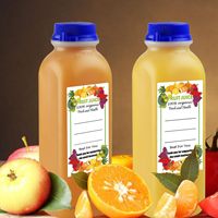 Etiquetas Personalizadas Autoadhesivas Ecológicas e Impermeables para Botellas de Jugo de Frutas, Impresión de Etiquetas Personalizadas para Botellas