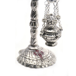Santiago De Compostela Metal Incense Burner <b>Ornament</b> Antique Silver Small Religious Home Decor Living Room Decoration - Product Image 5