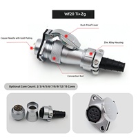 Conector Metálico Roscado Weipu WF20 IP67 de 2-12 Pines TI ZG, Receptáculo Cubierto con Tapa, Stock Original para Interfaz de Sistema de Dispositivos