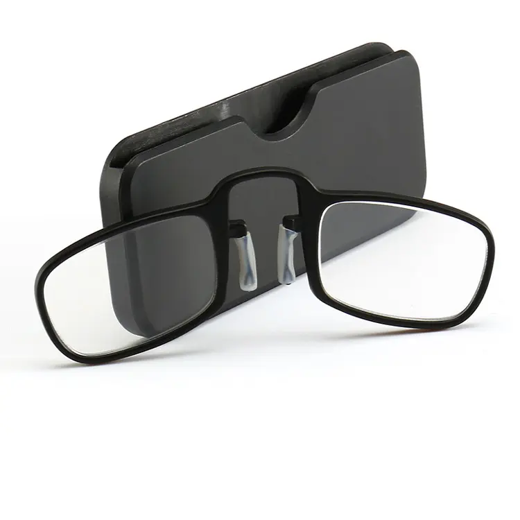 Mini gafas de lectura con Clip para nariz pequeña, anteojos de bolsillo con estuche