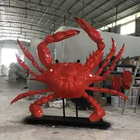 Sculpture de crabe en plastique renforcé de fibre de verre, modèle d'animal marin, spot scénique, image de bienvenue, statue personnalisée