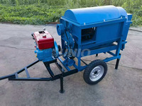 Batteuse multi-cultures robuste, machine à battre le blé et le riz à moteur diesel