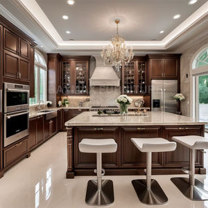 Villa stile classico americano in legno massello Shaker lacca armadi da cucina con <span class=keywords><strong>isola</strong></span> - Product Image 4