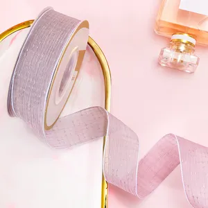 2.5Cm 1Inches 15Yards Quà Tặng Bọc Sari Lụa Voan Cuộn Thiết Kế Giáng Sinh Valentine Trang Trí Satin Ribbon Cho Hoa Bao Bì