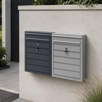 Boîte aux lettres autoportante antivol en acier galvanisé antirouille, verrouillable, pour extérieur, avec double couvercle anti-pluie, pour service postal à domicile