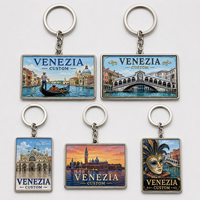 Porte-clés personnalisés en gros de haute qualité, porte-clés Venezia, porte-clés avec les monuments de Venise, design de ville italienne, souvenir touristique