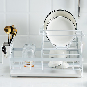 Escurridor de Platos de Cocina de Hierro de Doble Capa con Bandeja de Agua - Product Image 2