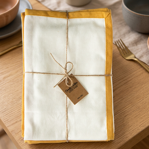 Essuie-tout de cuisine en coton tissé de qualité supérieure, couleur unie avec bordure rouge, 100 % coton, hypoallergénique, écologique, lavable en machine - Product Image 1