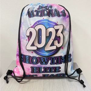 High Quality Custom Recycled Polyester <b>Drawstring</b> Sports <b>Backpack</b> Waterproof Logo Gym Bag Letter Pattern ISO9001 Certified - Product Image 3