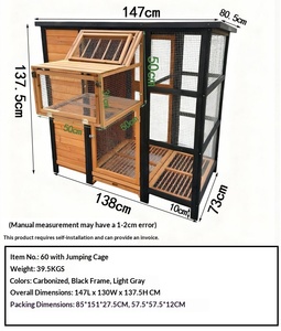 Gabbia per Piccioni in Legno Massiccio Spaziosa, Voliera da Esterno per Allevamento, Rete Ventilata, Porta Sicura, Design Antipioggia e Anti-Fuga per Piccioni - Product Image 4