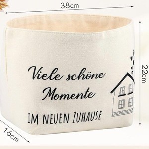 Canvas <b>Storage</b> <b>Basket</b> <b>Rectangle</b> Foldable Neatening <b>Storage</b> Bag for Dormitory Desktop Organization Made in Wenzhou - Product Image 4