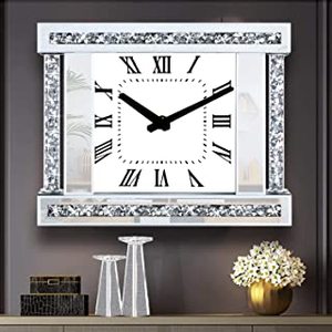 <span class=keywords><strong>Orologio</strong></span> <span class=keywords><strong>da</strong></span> <span class=keywords><strong>parete</strong></span> quadrato di lusso con diamanti schiacciati a specchio moderno per soggiorno - Product Image 5